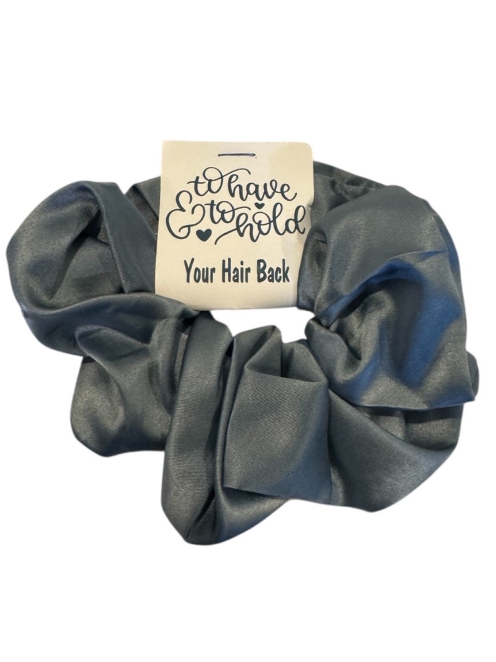 Elegant Blue Satin Scrunchie